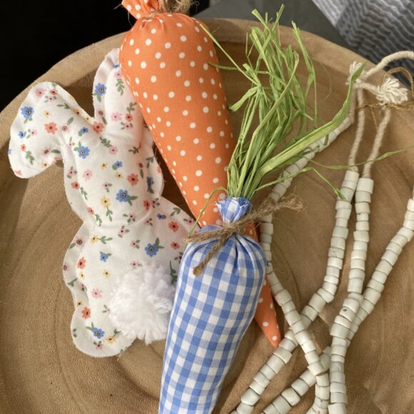 Set/4 Fabric Stuffed Bunnies - Picture 8 of 9